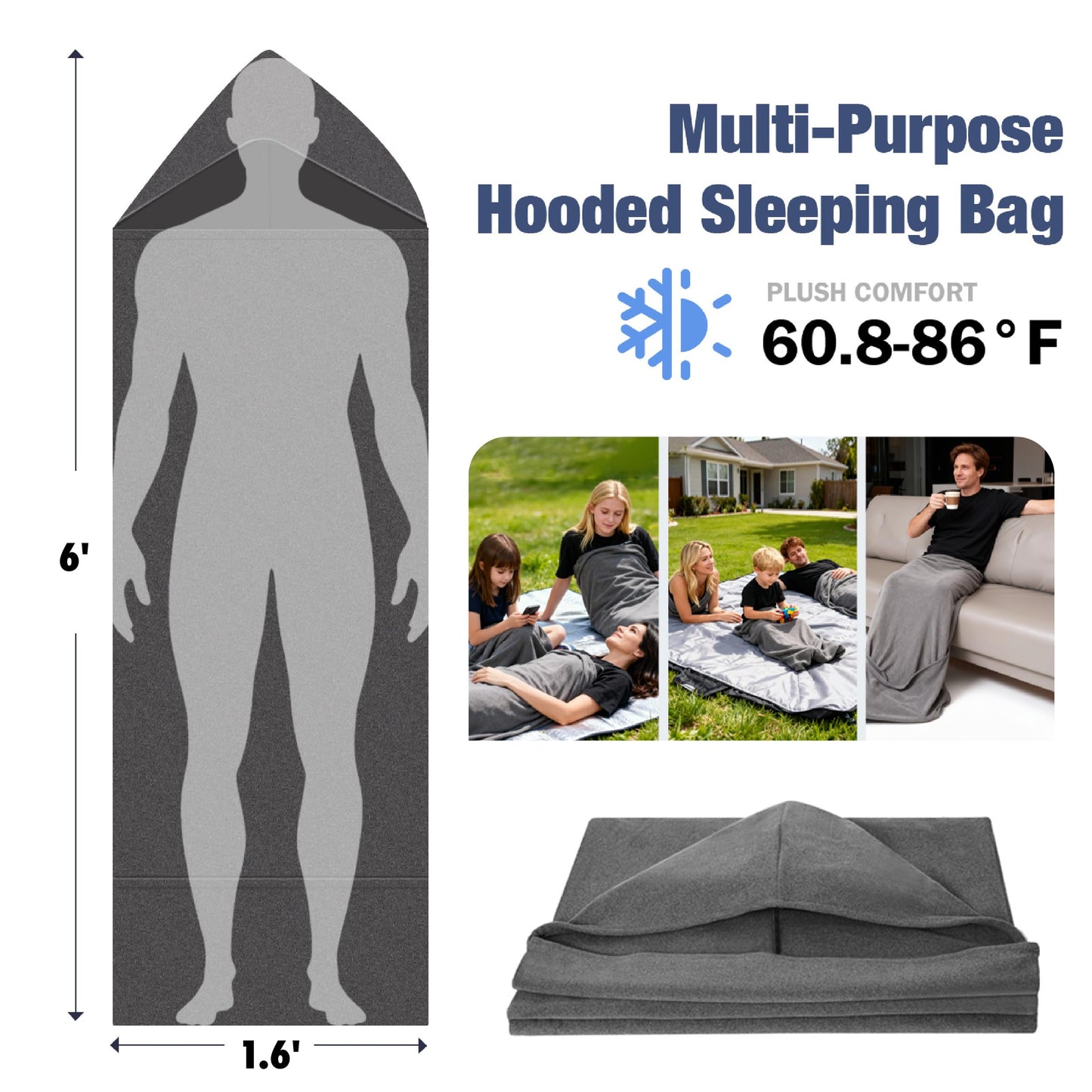 Sleep Pod for Deeper Sleep - Full Body Enveloping Blanket Hoodie