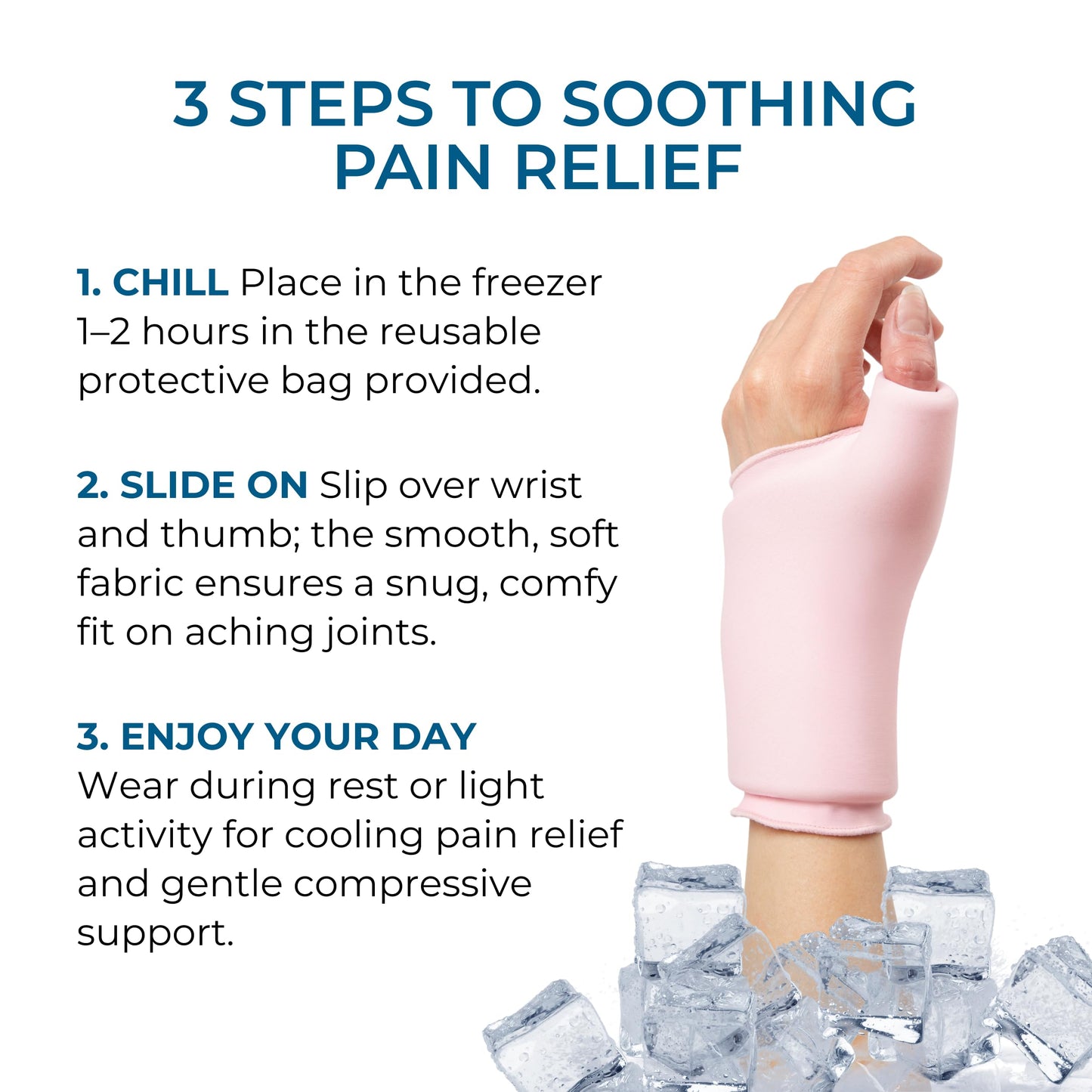 GRACE & ABLE Cooling Compression Sleeve For Thumb and Wrist Pain (Pastel Pink, Small-Medium)