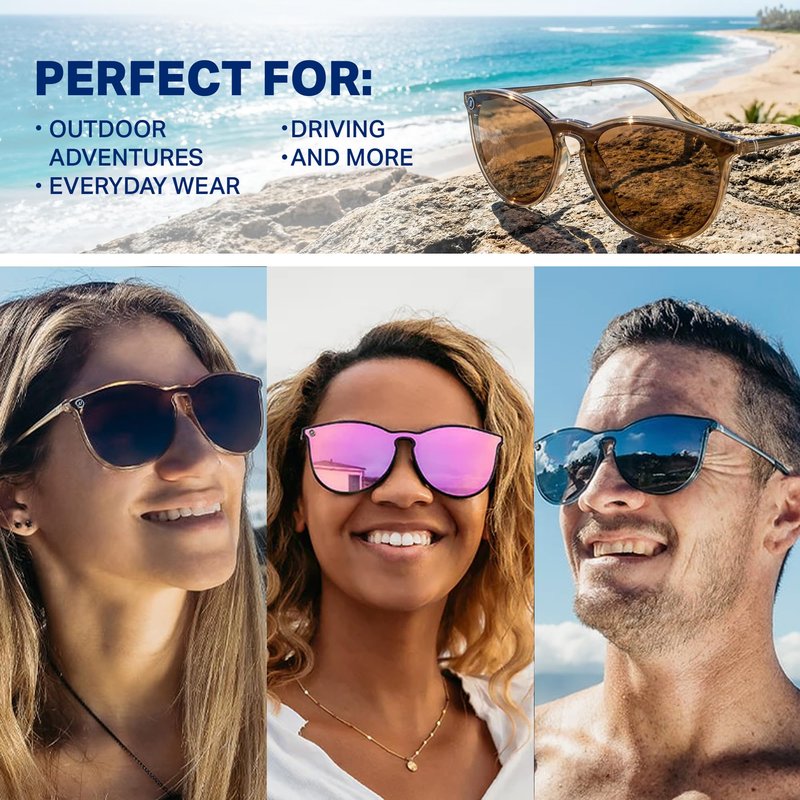 Blenders Eyewear North Park X2 – Polarized Sunglasses – Classic Shape, Mixed Metal Frame – 100% UV Protection – For Women – Brandy Night