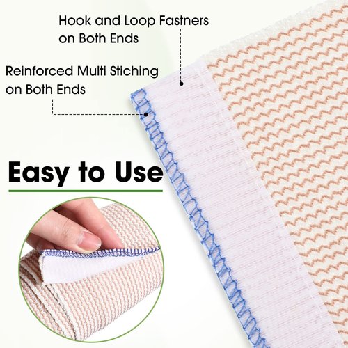 30 Pcs Elastic Bandage Wrap Compression Bandage Wrap with Self Closure on Both Ends Washable Reusable Athletic Stretchable Wraps for Sports Legs Knees Ankles Wrists Injuries(4 Inch, 6 Inch in Width)