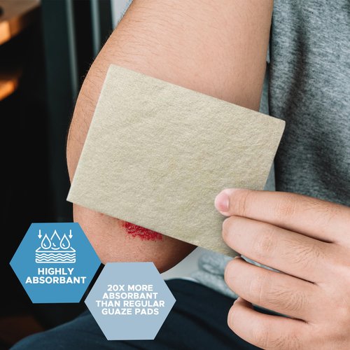 MED PRIDE Silver Calcium Alginate Wound Dressing, 10-Pack | Highly Absorbent, Nonstick, Seaweed, Easy Removal (4'' x 5'' Silver)