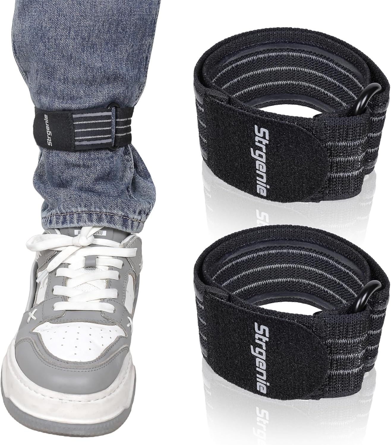 Skiennix Elastic Boot Straps - Adjustable Anti-Slip Cowboy Ankle Straps for Pants | Versatile Fit