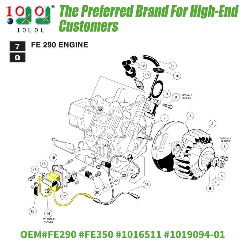 10L0L Golf Cart RPM REV Limiter Fits Club Car DS Gas Golf Carts FE290 FE350 1992-1996 Replace OEM 1016511