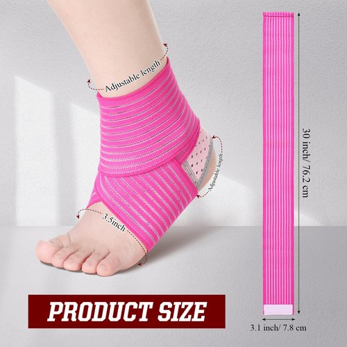 Junkin 2 Pairs Kid's Ankle Support Brace Elastic Ankle Compression Sleeve Neoprene Wraps Adjustable Sports Foot Brace Protector Breathable Calf Ligament Compression Bandage(Pink)