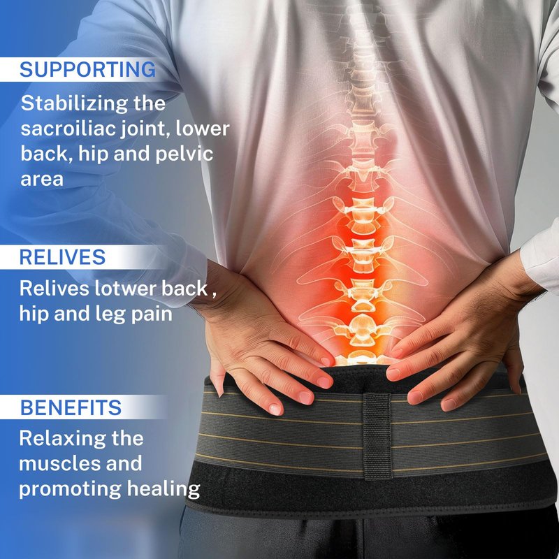 Vlela Si Belt -Sacroiliac Belt for Women，Hip Brace for Sciatica, Lower Back,Pelvic and Sacral Nerve Pain Relief,Hip Stabilizer Brace for Si Joint Dysfunction Trochanteric