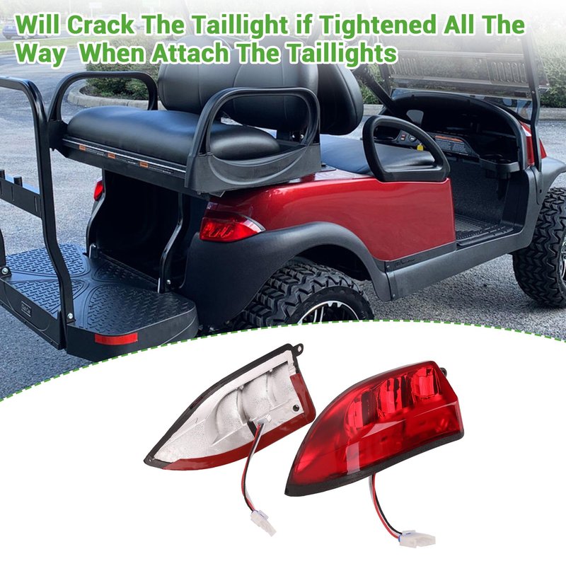 10L0L Golf Cart Tail Lights for Club Car Precedent 2004-Up and Tempo 2018-Up Models - Replacement Taillight Driver and Passenger Rear Lights 12V with 3 Pin Molex Quick Connector Wired