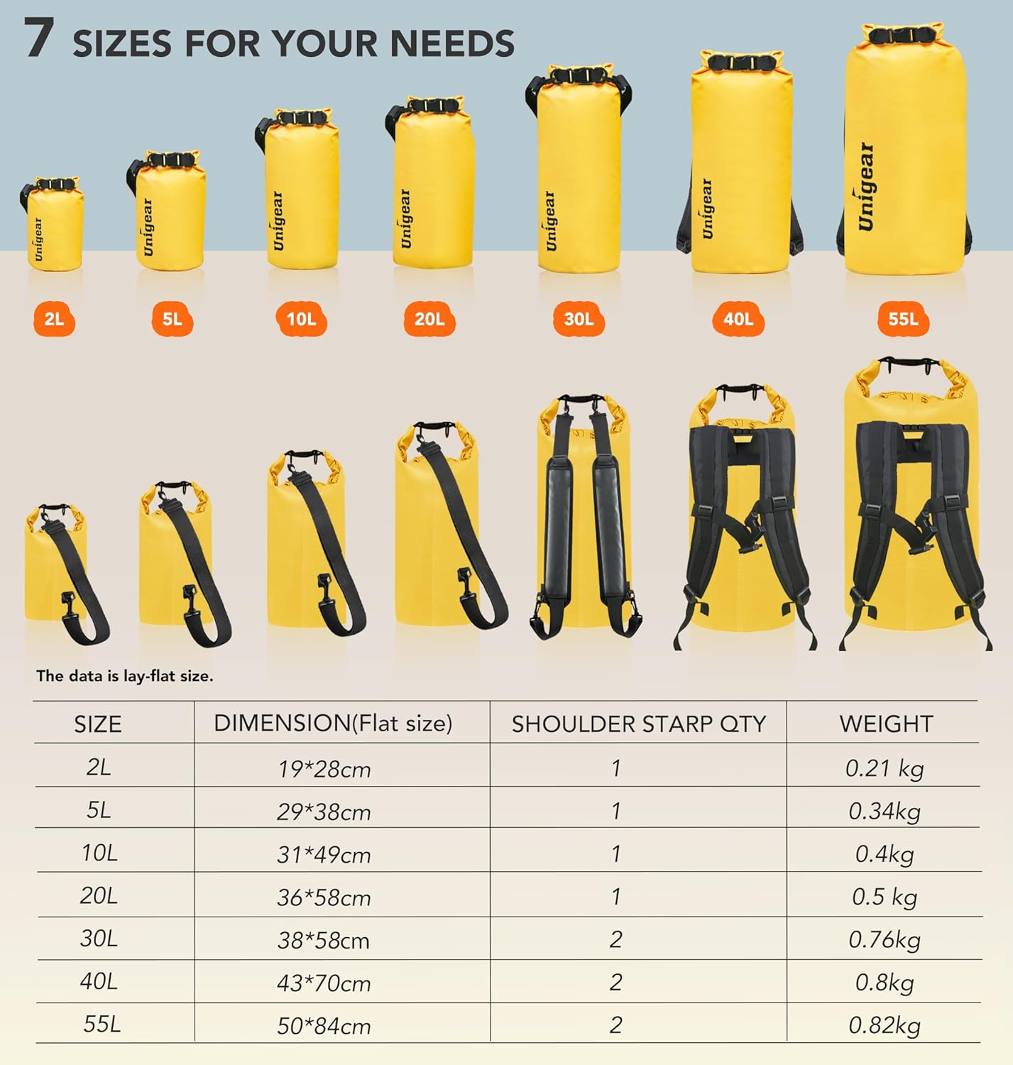 Unigear Waterproof Dry Bag - Lightweight Floating Design for Kayaking, Boating, Fishing | 2L-40L Sizes