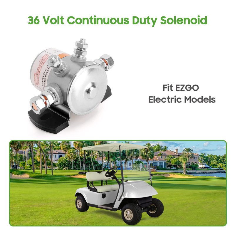 10L0L Golf Cart EZGO Solenoid 36 Volt for EZGO TXT,Marathon,Medalist Electric Models,4 Terminal #70 Series Solenoid Relay, Replace OEM 27855G01, 11761G1, 27855G02, 31680G1, 3016