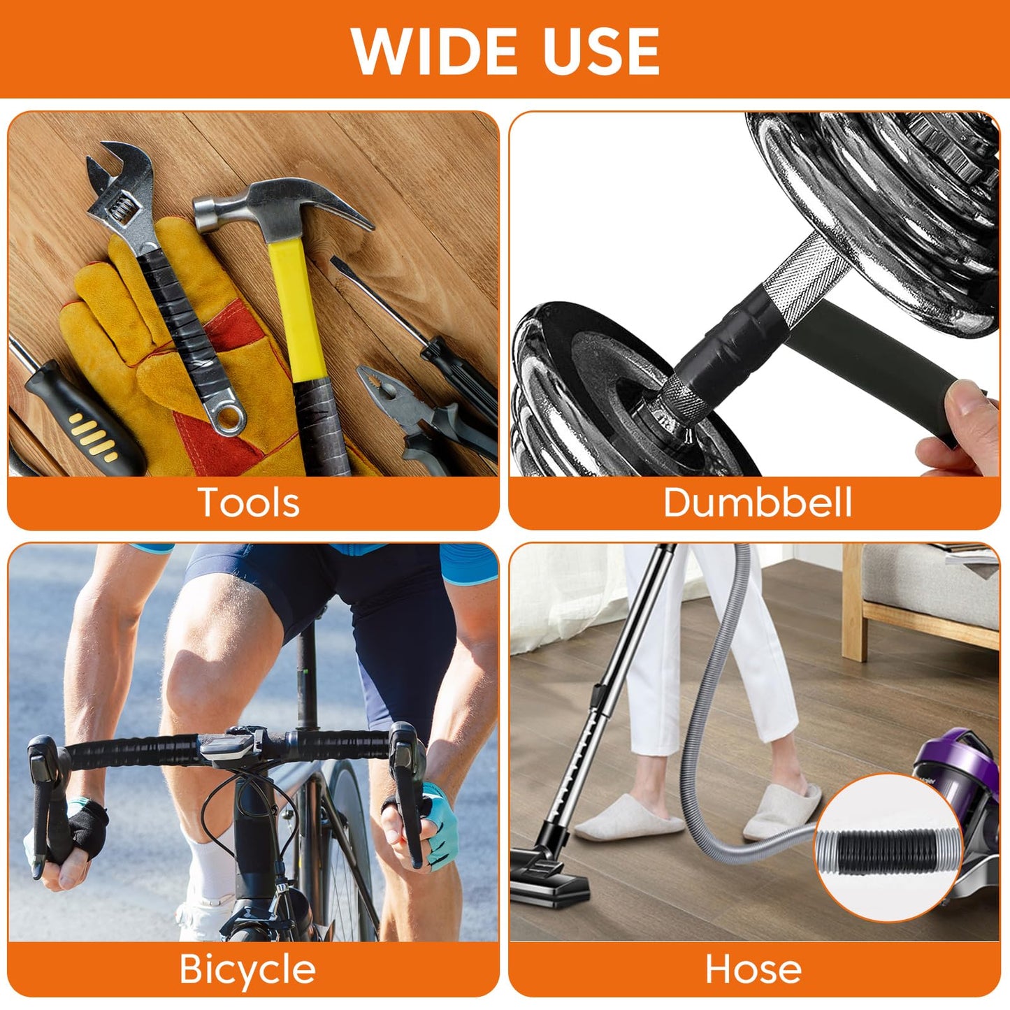 BSONEDO 36FT Self-Fusing Silicone Grip Tape for Handles, Waterproof Tape for Leaks, Plumbing & Electrical Use, Heavy Duty Hose & Cable Insulation