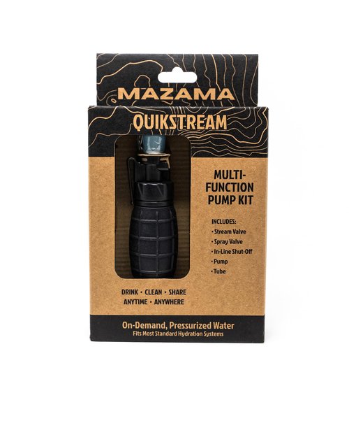 Mazama QuikStream Multi-Function Hydration Pump Kit – Pressurized Water System for Sharing, Cleaning & Cooling. Rinse Gear, Dishes, Pets, Sand & More. Fits Most Reservoirs. Squirt or Spray on Demand!