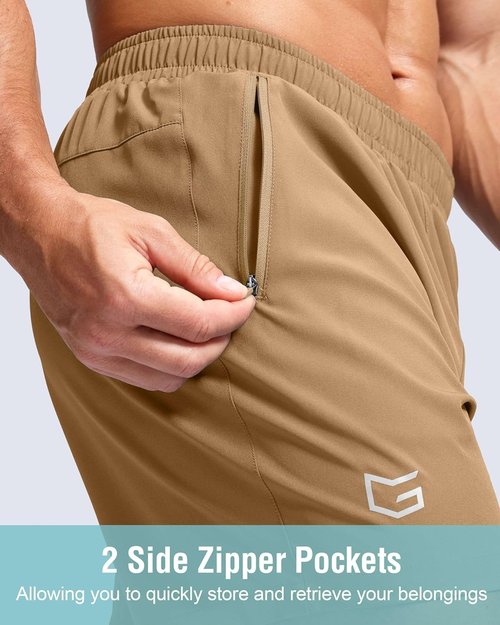 G Gradual Men's Athletic Running Shorts - Quick Dry Zipper Pockets | 7"/5"/9" Workout Gym Shorts for Basketball & Hiking