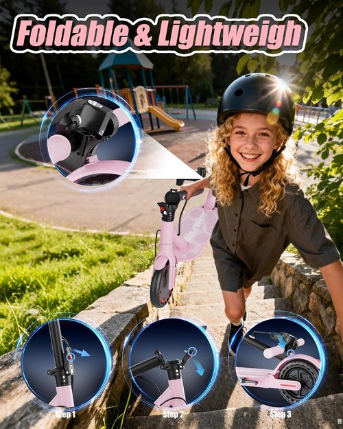 Electric Scooter by [Brand Name] - High-Speed Folding Escooter for Adults & Kids | 10-28 Mile Range, Dual Suspension