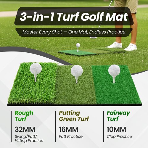 Bluroz Premium Golf Mats - Mini Golf Hitting Mats for Putting & Chipping - Indoor & Outdoor Golf Turf Mat