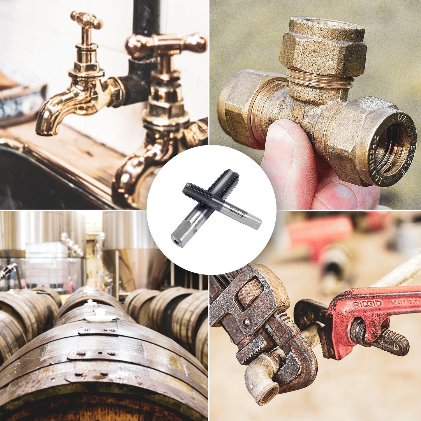 ColumPRO 1/8”-27 NPT Pipe Tap, High-Speed Steel Thread Tap with AD+ Coating, Heavy-Duty Threading Tool for Stainless Steel, Brass, PVC, Metal