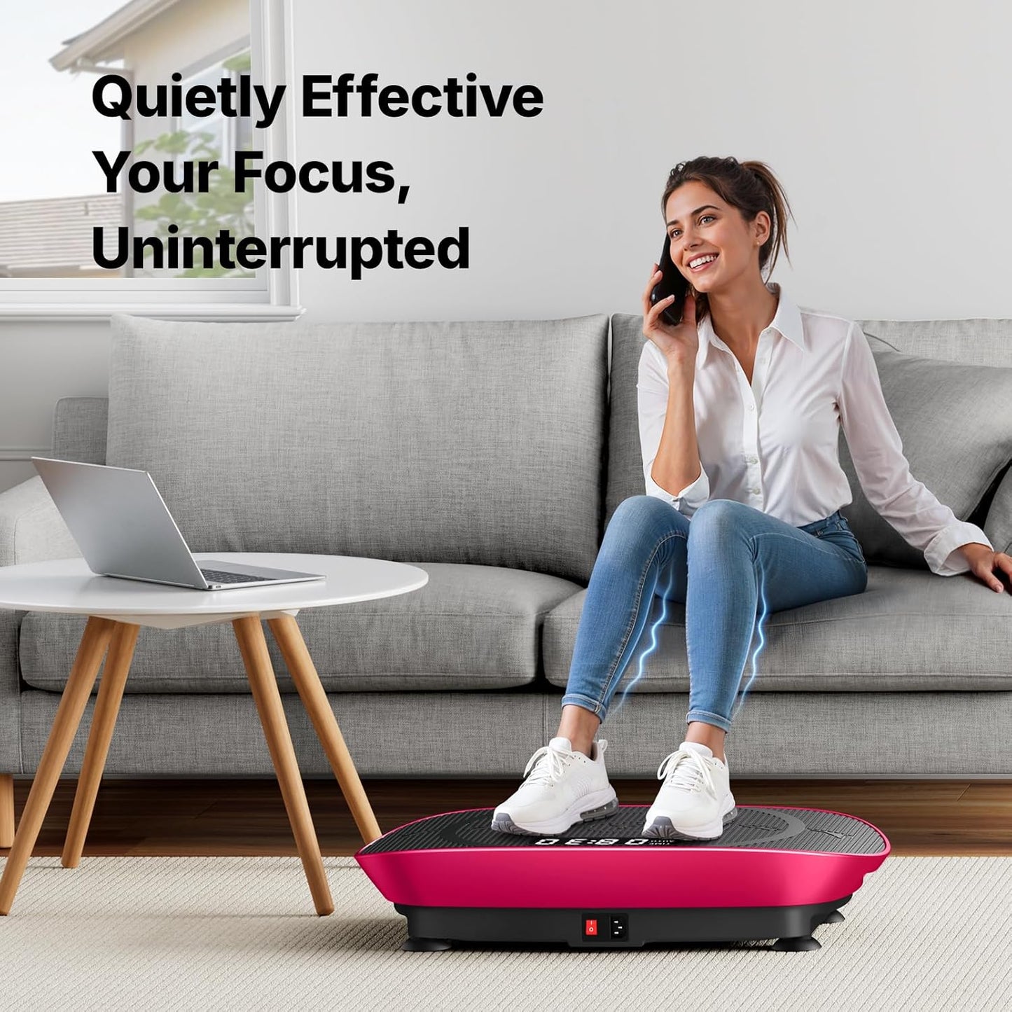 MERACH Vibration Plate - Curved Exercise Machine for Weight Loss & Lymphatic Drainage | LED Display, Real-Time Calorie Tracking