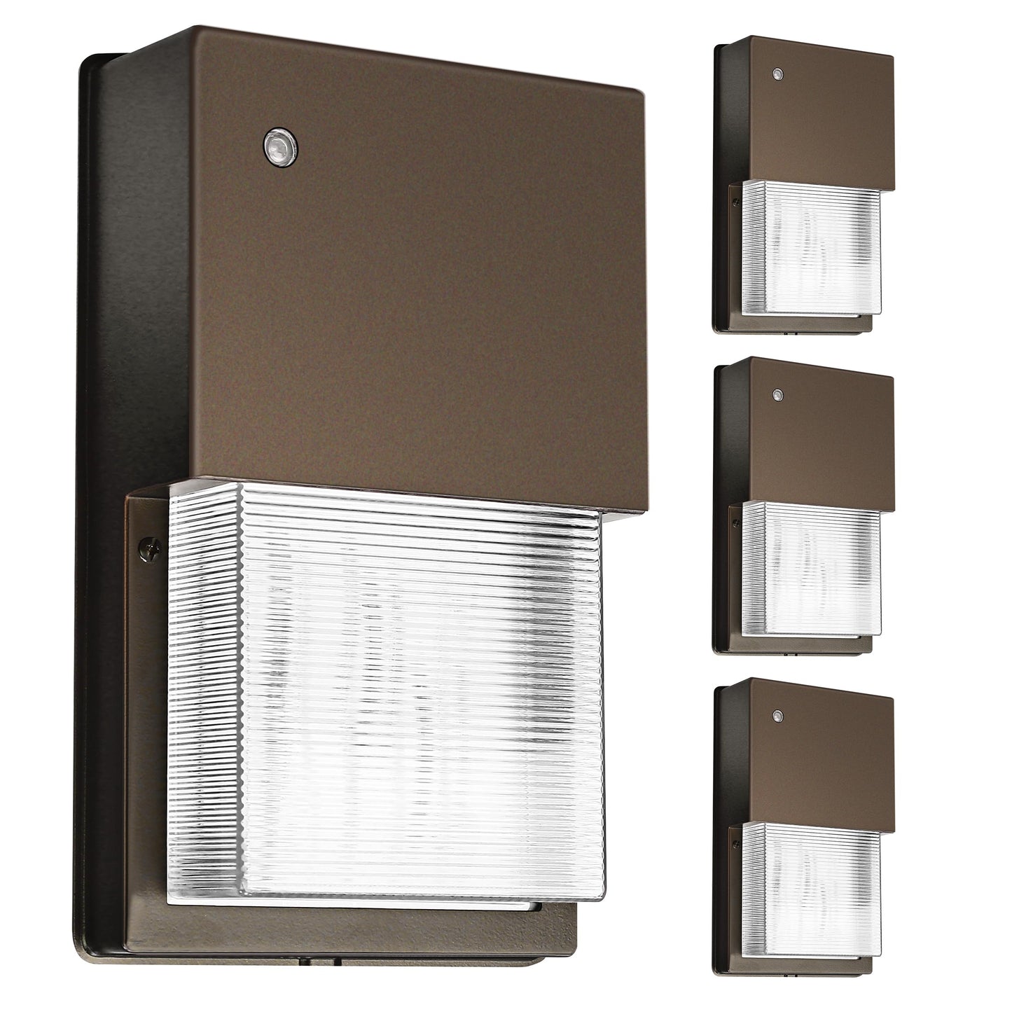 Feit Electric 20W LED Outdoor Wall Pack Lights with Photocell, Dusk to Dawn, Wall Mounted Security Light, 120V, 80 CRI, 1450 Lumens, 5000k Daylight, Bronze, 4 Pack, S10WPK/850/DD/BZ/4