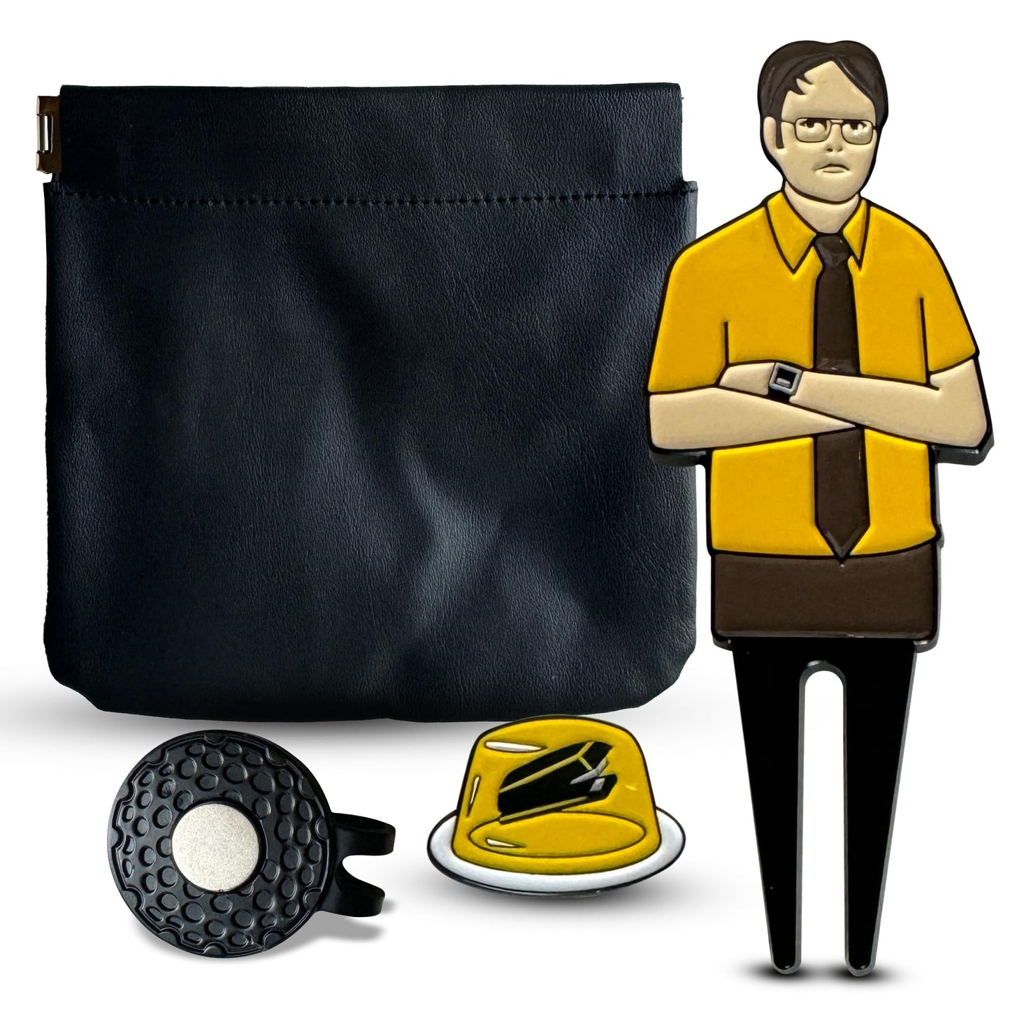 Uniporium Golf Divot Tool Gift Set – Magnetic Divot Tool, Ball Marker, Hat Clip, & Case Made in USA from Durable Rust-Free Material for Easy Ball Marking, Repairing Divots, and Perfect Golf Gifts