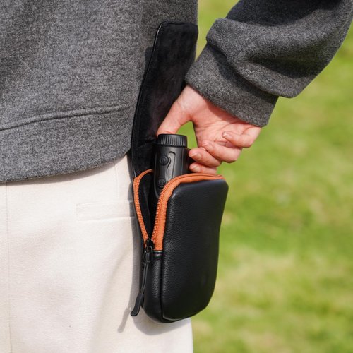 LZFAN Golf Rangefinder Case Premium Leather for Bushnell Callaway Waterproof Universal Range Finder Carry Bag for Most Brands Rangefinders Magnetic Close