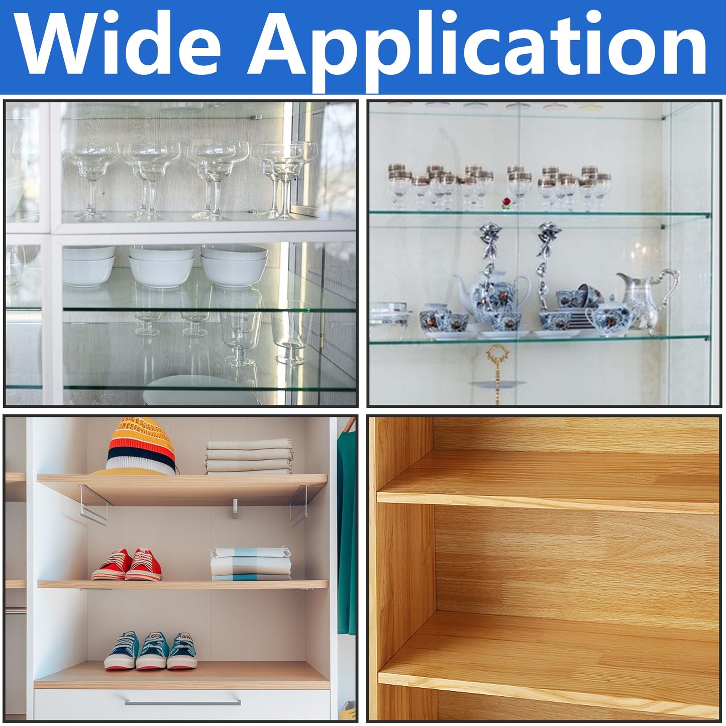 Nkiy Quen 24 Pcs Shelf Holders Pegs-1/4 Inch Clear Plastic Cabinet Shelf Clips-Furniture Support Pin for Kitchen Cabinet Wood Shelving Shelf Bookcase Pegs Replacement