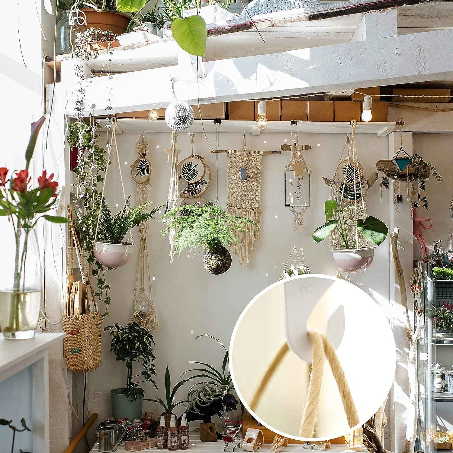 OALEN 60 Drop Ceiling Hooks for Classrooms & Offices, White Heavy Duty Ceiling Hooks for Hanging Plants & Decorations, Metal T-Bar Hooks for Suspended Drop Ceiling Tiles