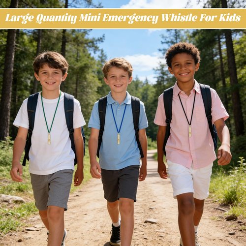 Yuanan 50 PCS Brass Safety Whistle, Emergency Whistle Survival Loud Whistles for Adults Portable Emergency Whistles for Kayak Accessories, Teachers, Dog Trainers, Camping and Hiking