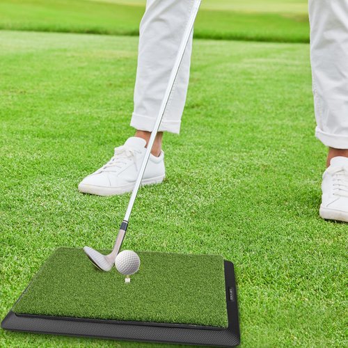 3 in 1 Golf Hitting Mat with Clear Swing Path Feedback, 13 * 17in Replaceable Golf Training Mat for Indoor/Outdoor, Golf Gifts for Men/Women Golfers