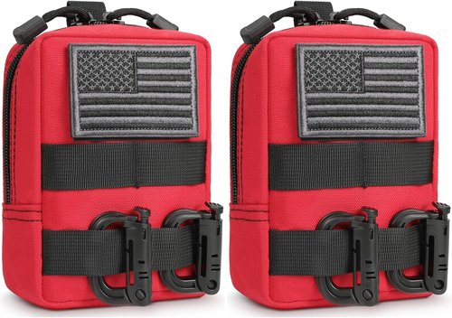 FRTKK Tactical Molle Pouches - Compact Water-Resistant EDC Utility Bags | 2 Pack