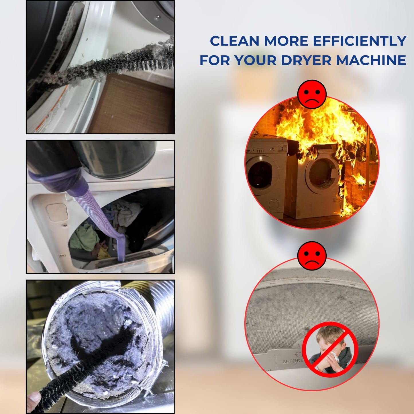 Dryer Vent Cleaner Kit with Extra-Long Flexible Crevice Tool for Shark Navigator NV350 Rocket HV300 HV301 HV322 HV371 HV372 Stratos AZ3002 Rotator NV500 NV501 (Replacement Vacuum Attachments)