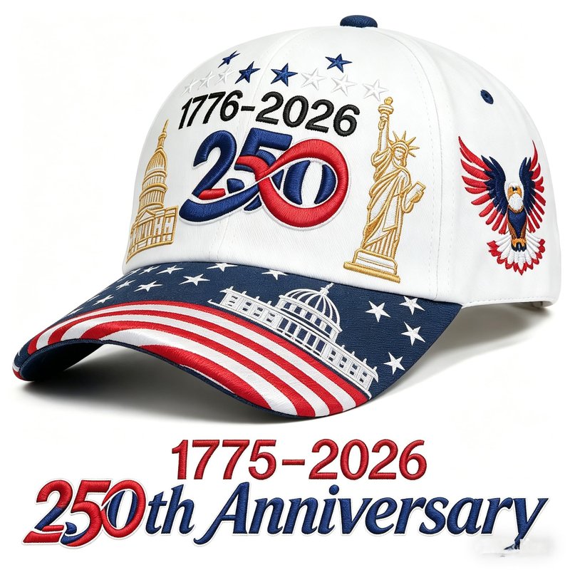COOLQYANG American 250th Anniversary Embroidered Baseball Cap, Patriotic Red White Blue USA Flag Hat, July 4th Independence Day Souvenir Memorial Gift