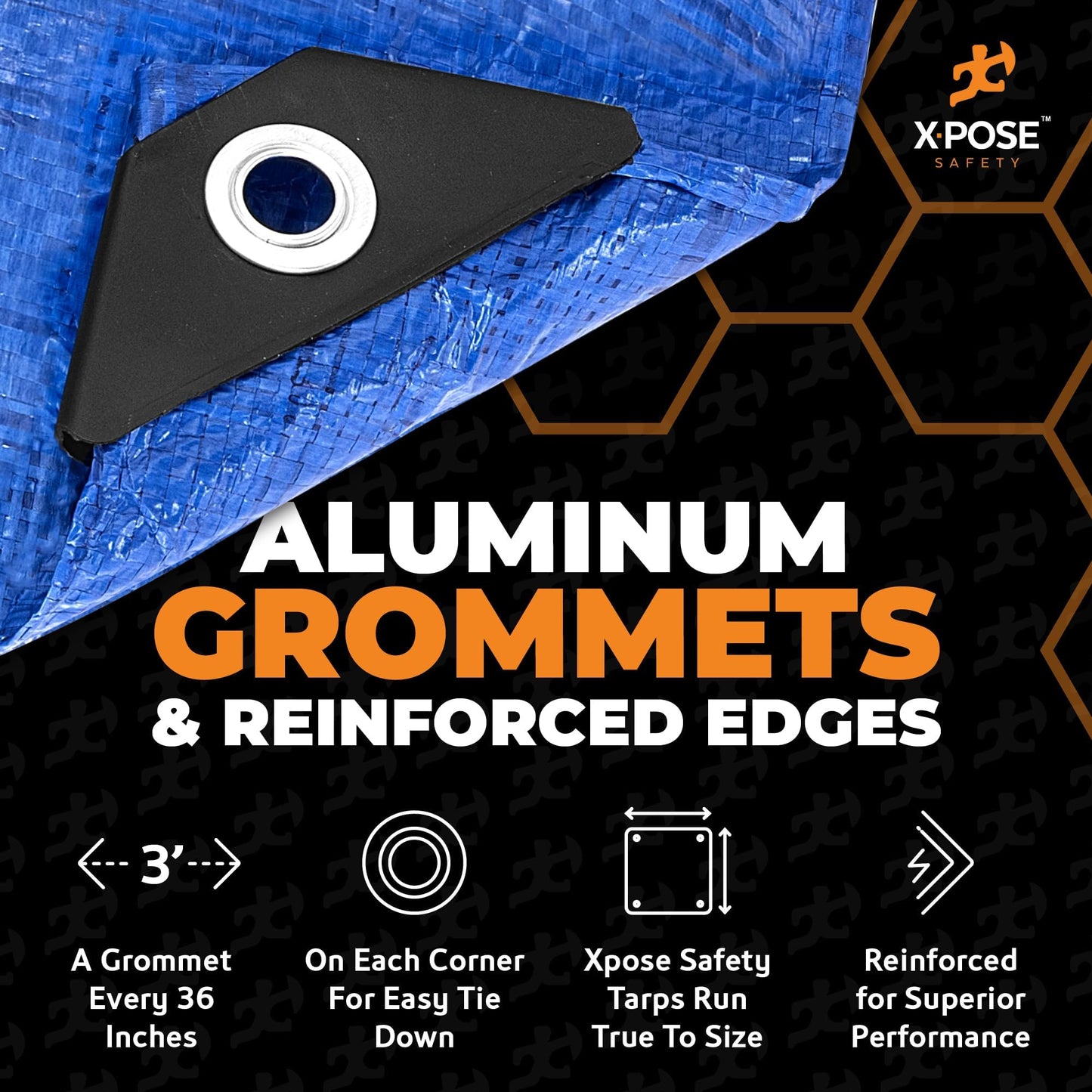 Better Blue Poly Tarp 25' x 40' - Multipurpose Protective Cover - Lightweight, Durable, Waterproof, Weather Proof - 5 Mil Thick Polyethylene - by Xpose Safety