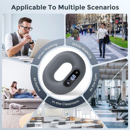 Smart Grip Strength Trainer with Bluetooth APP - Squeeze to Play Games & Scroll TikTok Hands-Free, Soft Silicone, Portable Hand Exercise for Strength, Stress Relief & Rehab (30 LB)