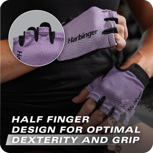 Harbinger Power Gloves 3.0 - Durable Half Finger Weightlifting Gloves for Women | Adjustable Wrist Closure, Small