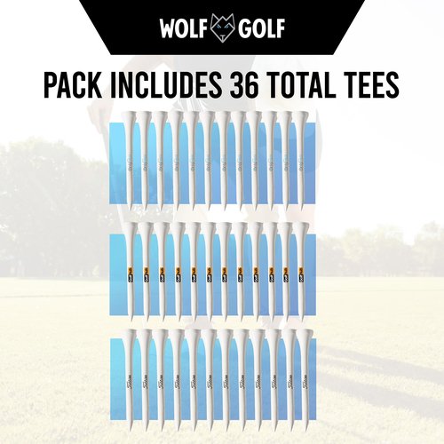 OnlyPars Golf Tees - Golf Hub Tees - Set of 36 Golf Tees - 3 Designs - Golf Tee Gift Set