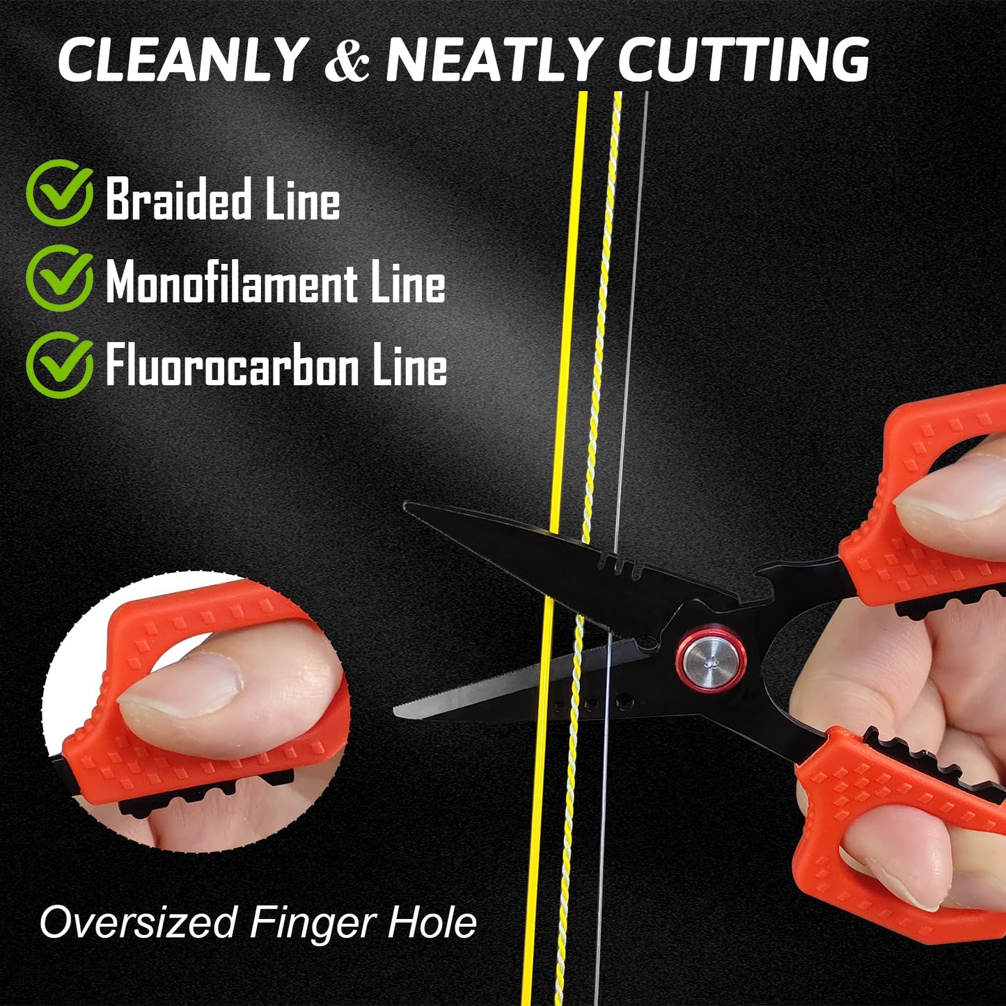 Eupheng 4.7" Pro Fishing Scissors for Braided Line Mono Fluorocarbon with Zinger Retractor Clip Dual Serrated Titanium Coating Blades for Non-Slip Grip Multifunction Fishing Shears with Bottle Opener