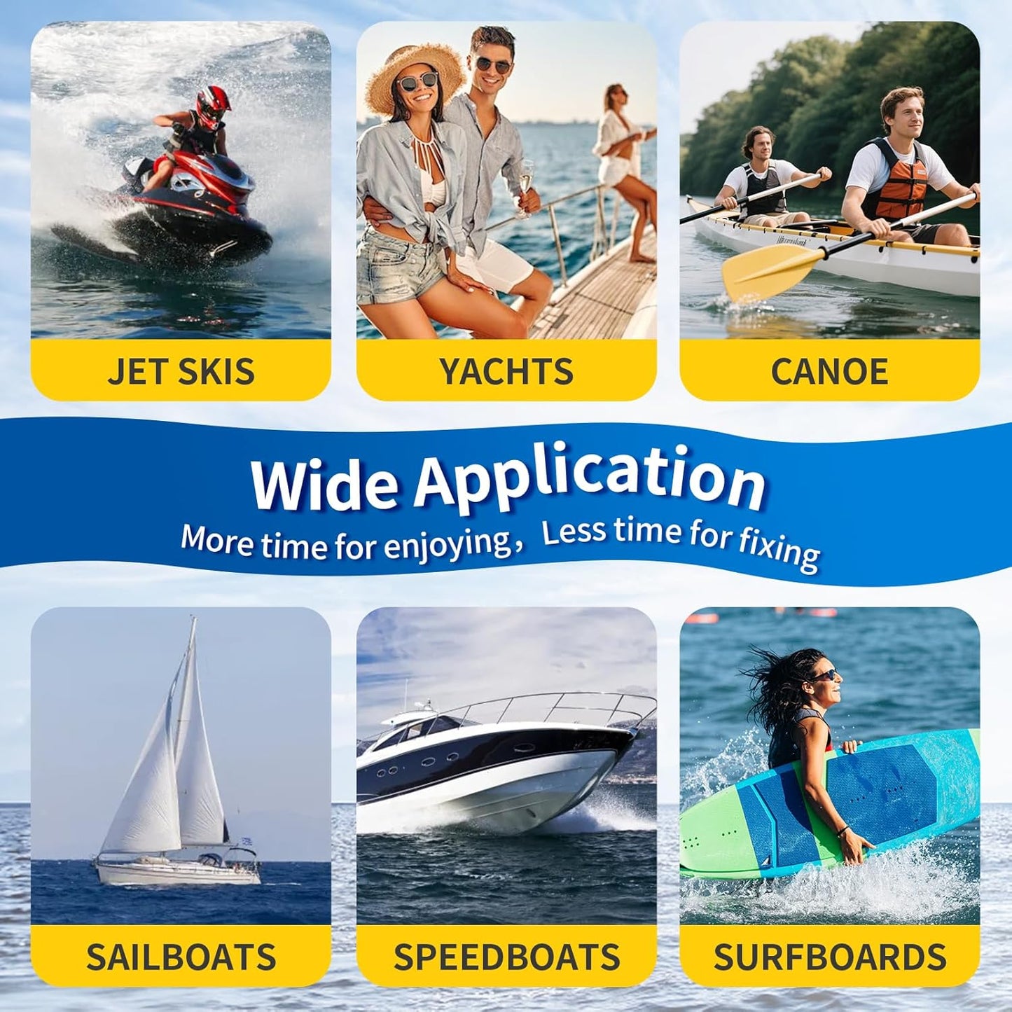 Skiennix Fiberglass Boat Repair Kit - Waterproof Epoxy Filler for Holes, Chips & Cracks (Color Match)