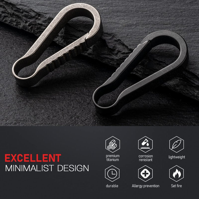 TISUR Titanium Key Ring Hooks, Small Carabiner Keychain clip,Mini Snap Keyring Key Organizer Key chain for Purse Backpacks Pants