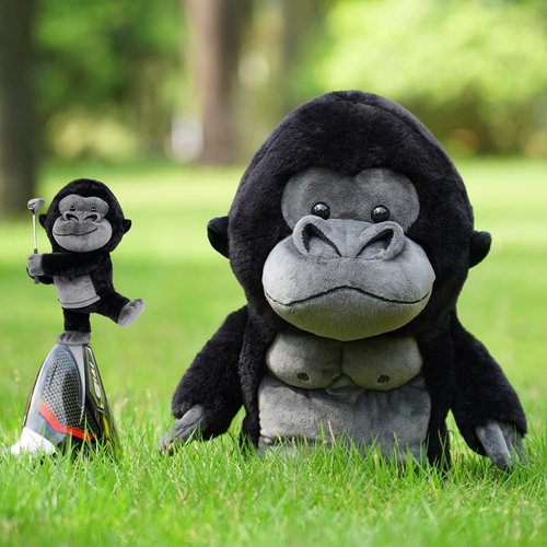 Driver Headcover Funny Golf Headcover Animal Golf Club Head Covers Gorilla Design Black Plush Golfing Gifts for Men Women Golfer Fits up to 460CC Driver Head