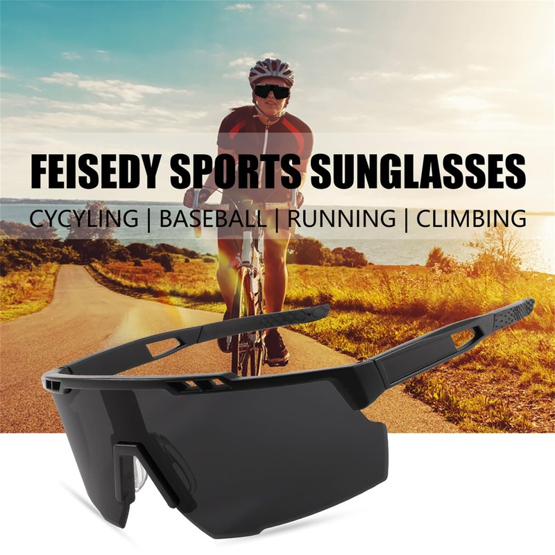 FEISEDY Sports Sunglasses for Men and Women, UV400 Protection Cycling Goggles Golf Baseball Driving Fishing B0022