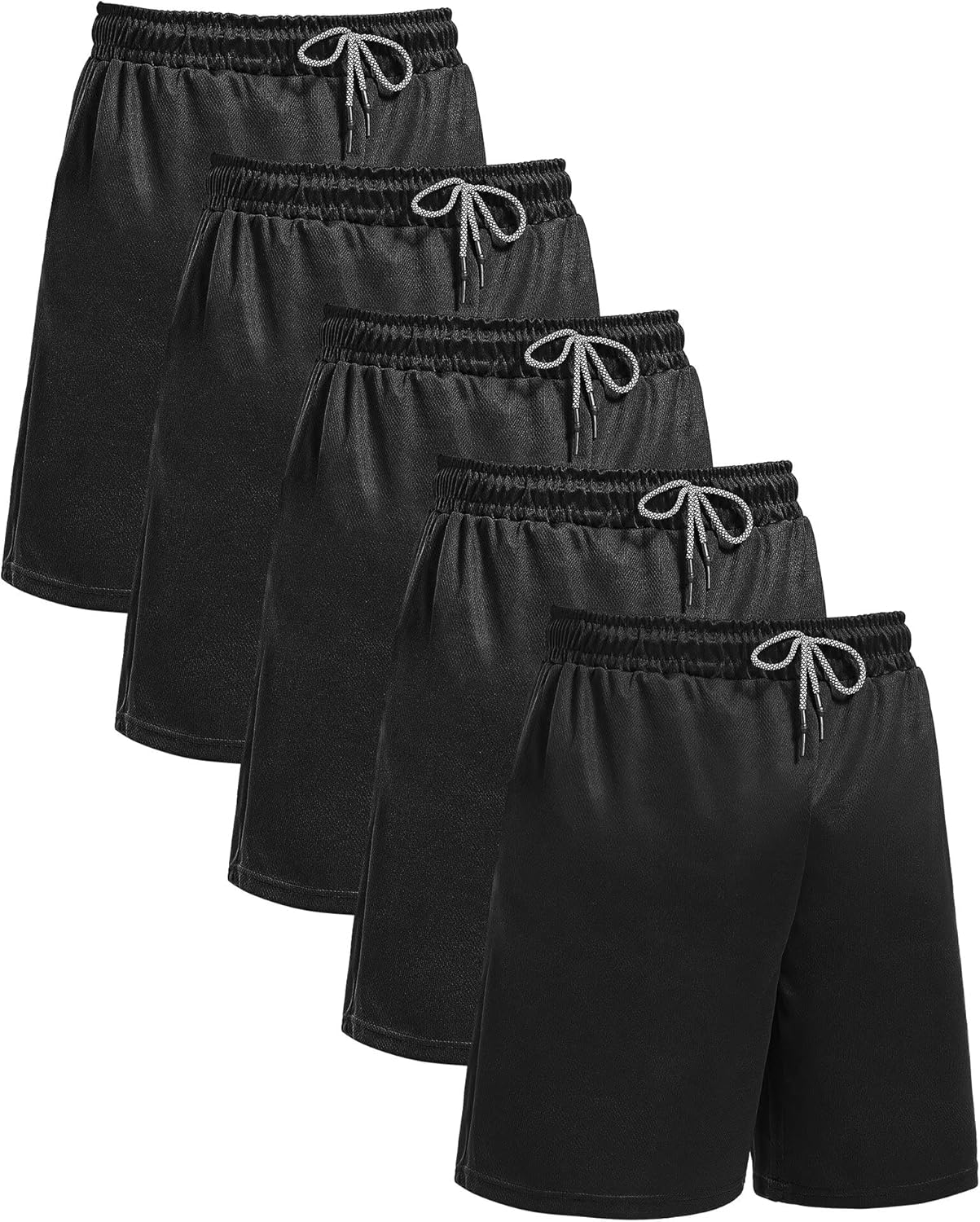Skiennix Men's Athletic Gym Shorts - 7-Inch Dry Fit & Mesh Running Shorts with Pockets | 5-Pack