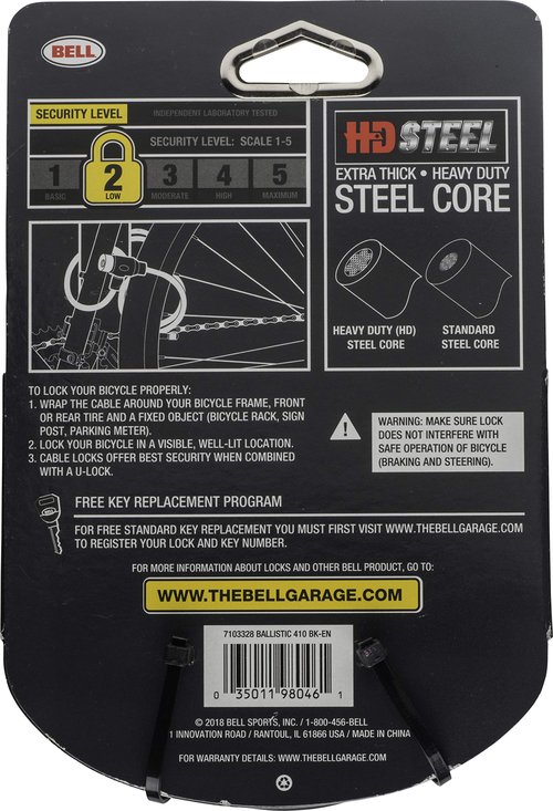 BELL Ballistic 410 Cable Key Lock 2019