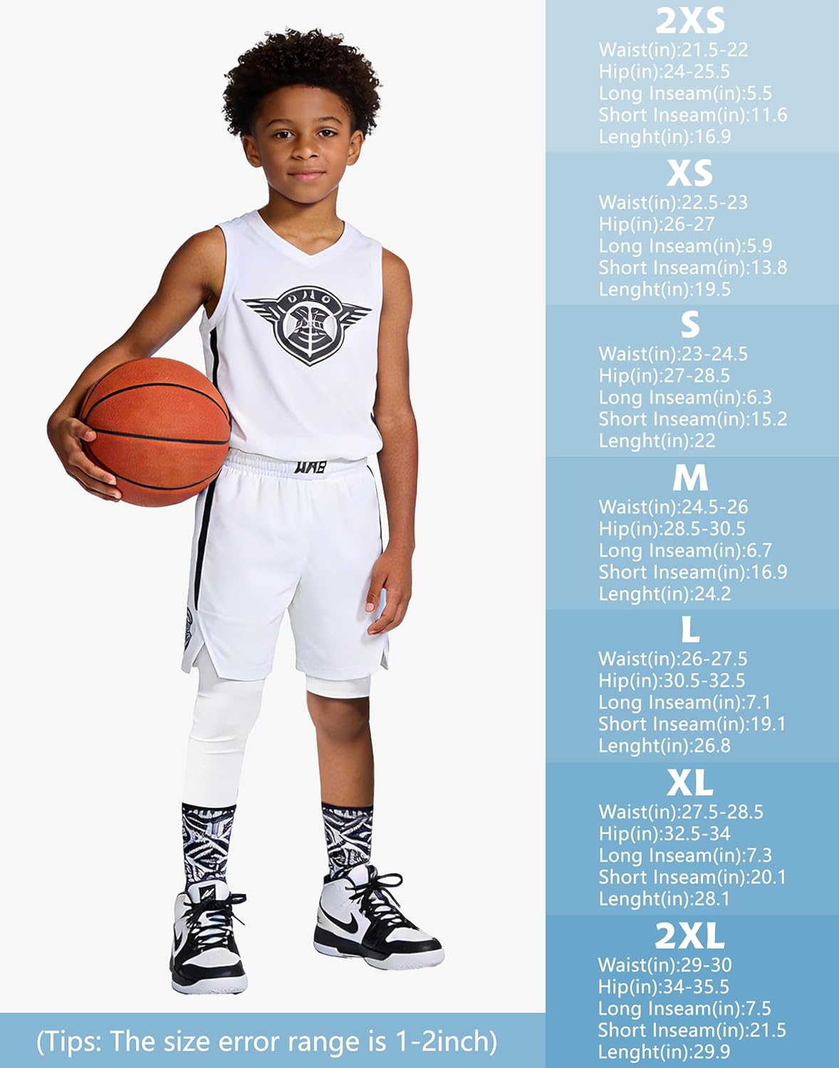 MIVEI Youth Boys Compression Leg Sleeve - 3/4 Basketball Tights for Active Kids | Stylish & Comfortable