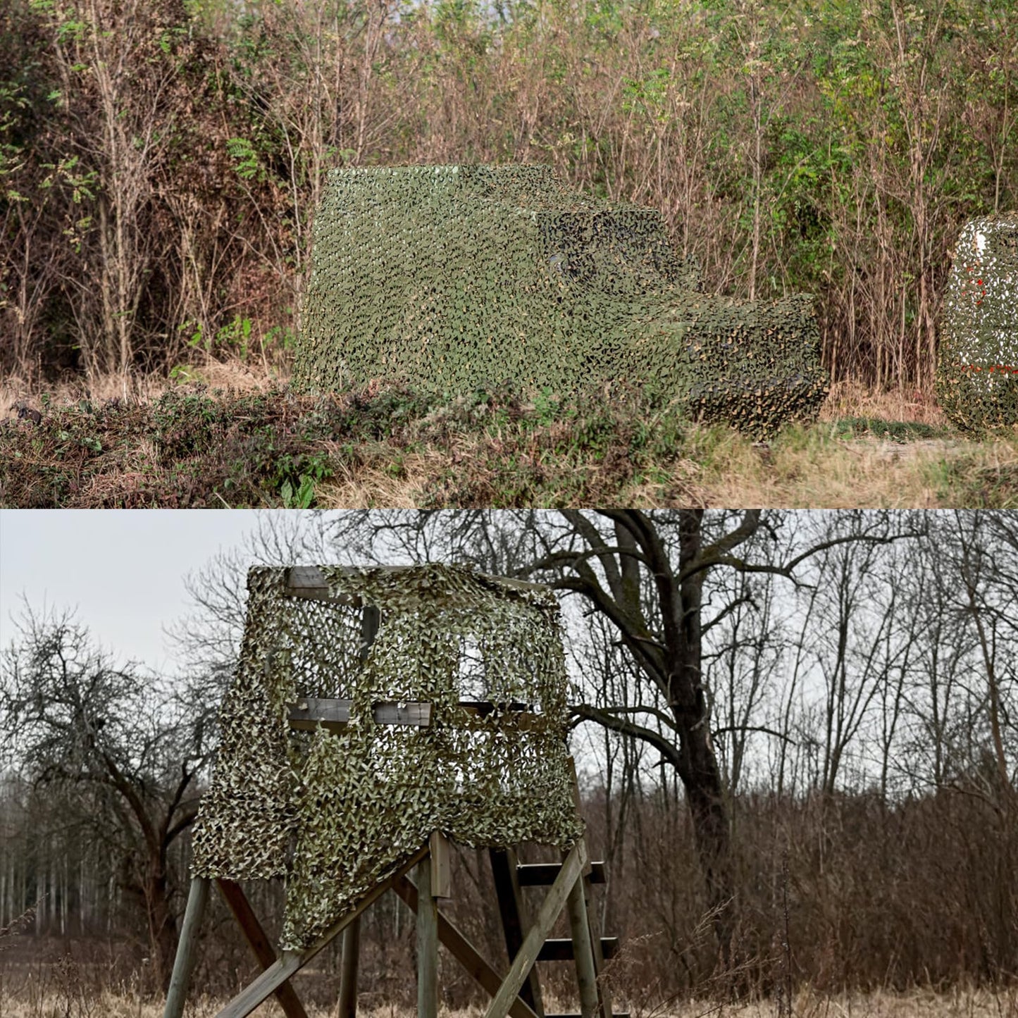 Yeacool Camo Netting Camouflage Netting Bulk Roll Burlap Camo Tarp Sunshade Net for Hunting Blind Military Dinosaur Birthday Jungle Theme Party Decoration (Dark Green, 16.4ftx4.9ft, 5m*1.5m)