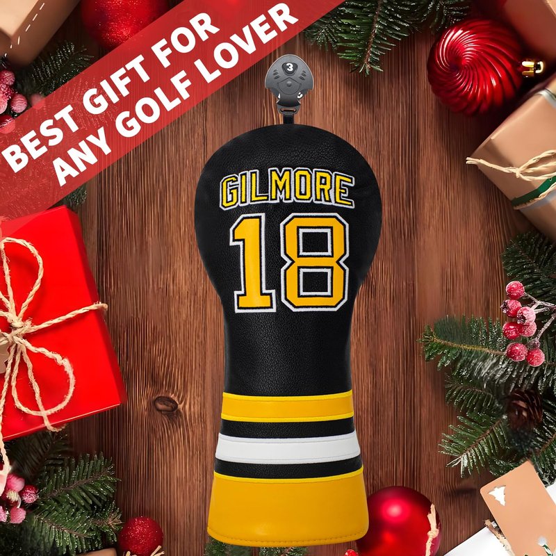 Golf Headcovers Golf Club Headcovers Sports Style Number 18 Premium Leather Driver Fairway(FW) Wood Hybrid(UT), Golf Blade Mallet Putter Cover (Black-Fairway)