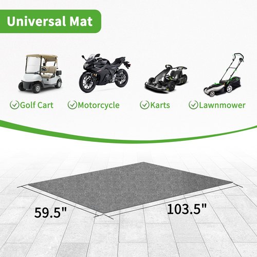10L0L Golf Cart Parking Garage Mat (8.85' x 5.0' Ft) - Oil Absorbent, Waterproof, Slip-Resistant Garage Floor Mat for Yamaha, Club Car, EZGO, ATV, UTV and Motorcycles