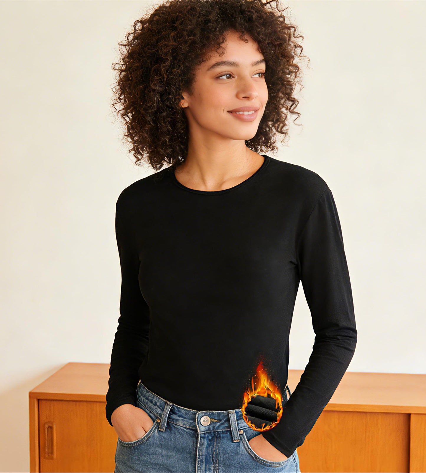 HeliosCloak 4 Pack Women's Thermal Long Sleeve Shirts Ultra Soft Double-Sided Fleece Lined Base Layer Winter Basic Underwear Tops 4SetA M