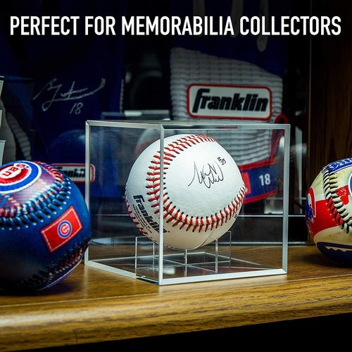 Baseball Display Case - UV Protected Acrylic Holder for Official Size Baseballs | Clear Cube Memorabilia Storage