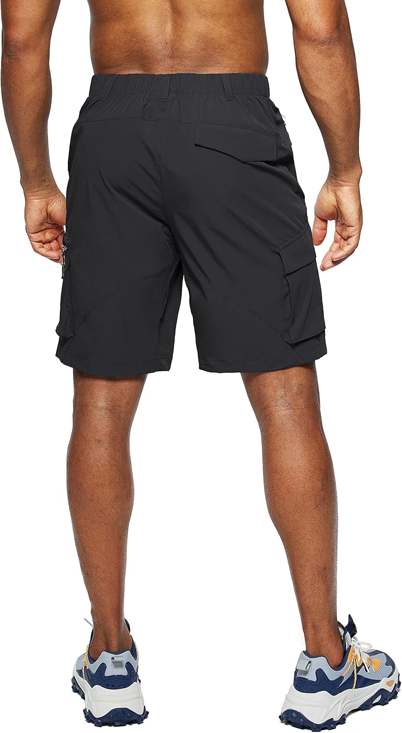 Pudolla Men's Hiking Cargo Shorts - Quick Dry Outdoor Travel Shorts with Multi-Pockets | Ideal for Fishing & Camping