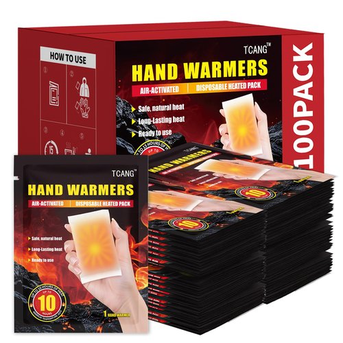 Hand Warmers Disposable 100 Pack - Up to 10 Hours of Heat - Super Long Lasting Air Activated Warmers, All Natural & Portable for Body, Hands & Toes - Odorless Hot Warmer Gifts for Winter Work