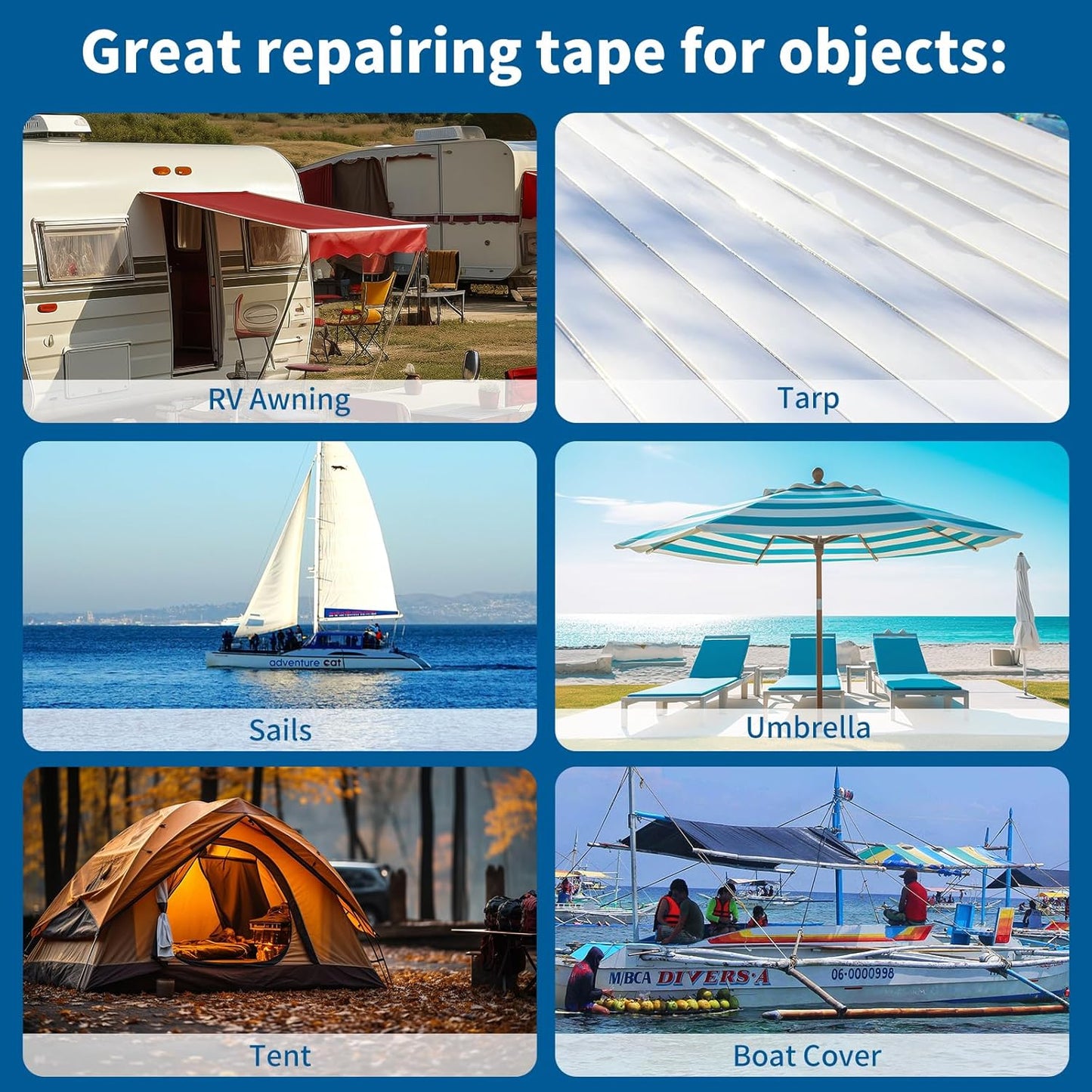 Regine Switzerland 50ft RV Awning Repair Tape - Waterproof, Durable, Multi-Purpose for Tents & Covers | 3.15in