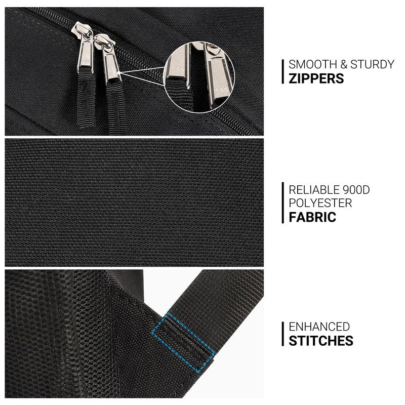 ZORFIN 36L Black Backpack for College, and Travel: Water Resistant Bookbag